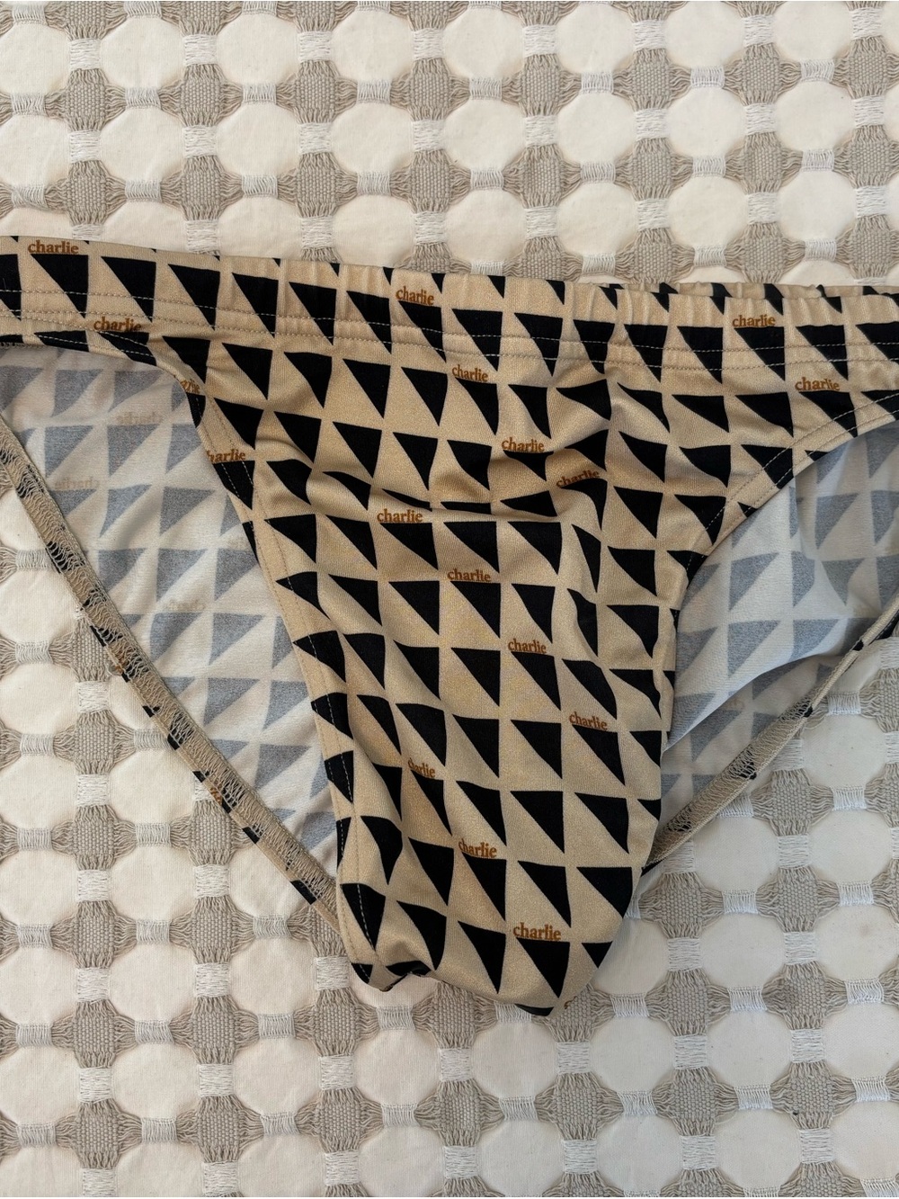 Charlie Men's Swim Briefs in Tan & Black